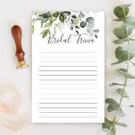 エレガントなユーカリグリーンの花嫁シャワーゲーム