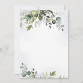 エレガントなユーカリグリーン 仮想シャワー By Mail 招待状 (裏面)