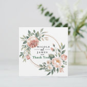 エレガントなユーカリピーチの花 サンキューカード (スタンド正面)