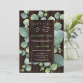 エレガントなユーカリフレーム After I DO ウェディング BBQ 招待状 (スタンド正面)