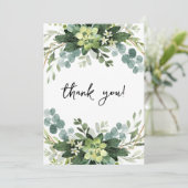 エレガントなユーカリ植物写真のウェディングカード サンキューカード (スタンド正面)