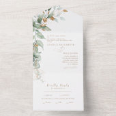 エレガントなユーカリ グラム 両親の結婚式 オールインワン招待状 (内側)
