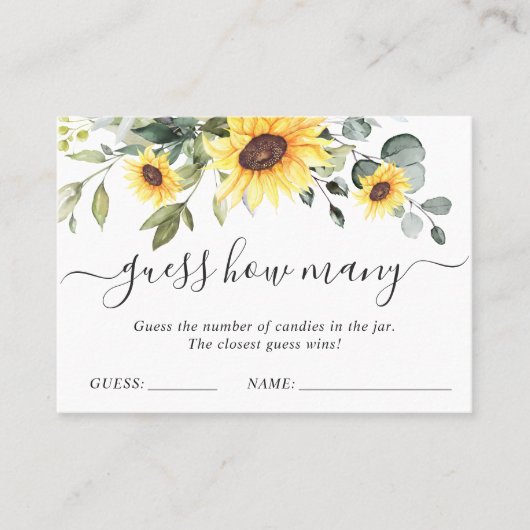 エレガントなユーカリ ハグがいくつ ゲーム カード (正面)