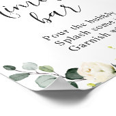 エレガントなユーカリ フローラル ミモザ バー ウェディング サイン (角)