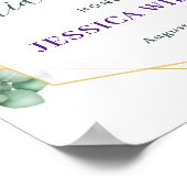 エレガントなユーカリ ブライダルシャワー ウェルカムサイン ポスター (角)