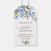 エレガントなユーカリ ブルー ローズ お礼のギフトタグ ギフトタグ (正面)