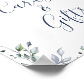 エレガントなユーカリ ブルー ローズ カードとギフト ポスター (角)