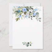 エレガントなユーカリ ブルー ローズ ブランシュ & バブルリー 招待状 (裏面)