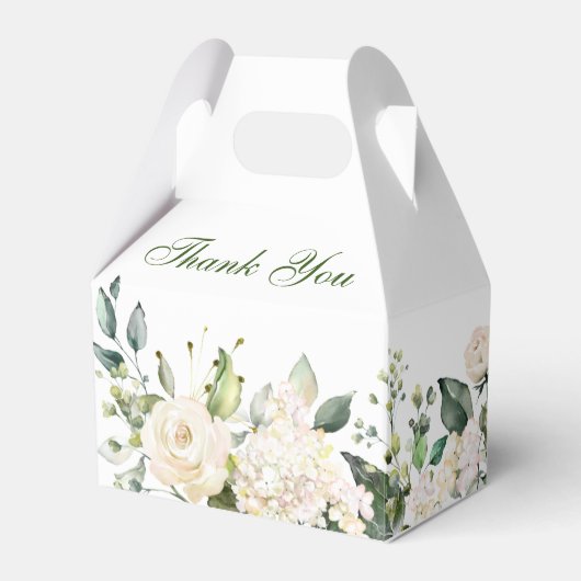 エレガントなユーカリ ホワイト ブラッシュ ハイドランジア フェイバーボックス (正面サイド)