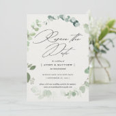 エレガントなユーカリ リセーブ・ザ・デート 結婚式 案内状 (スタンド正面)