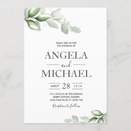 エレガントなユーカリ 水彩 ボヘミア リーフ 招待状