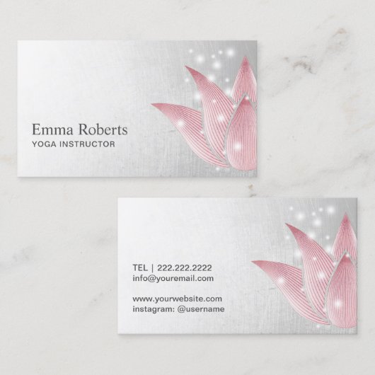 エレガントなヨガのインストラクターの白熱［赤熱］光を放つなはす治療のスパ 名刺 (正面/裏面)