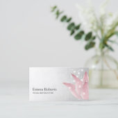 エレガントなヨガのインストラクターの白熱［赤熱］光を放つなはす治療のスパ 名刺 (スタンド正面)