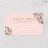 エレガントなヨガのインストラクターのBoho |の赤面の金ゴールドの曼荼羅 名刺 (裏面)