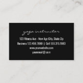 エレガントなヨガのインストラクター|の曼荼羅の金ゴールドの黒Boho 名刺 (裏面)