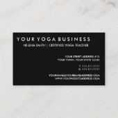 エレガントなヨガの中心/ヨガのビジネス/先生 名刺 (裏面)