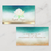 エレガントなヨガの先生 ロータス ウォーターカラー 名刺 (正面/裏面)