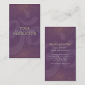 エレガントなヨガインストラクター オームシンボル  紫と金 名刺 (正面/裏面)