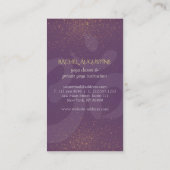 エレガントなヨガインストラクター オームシンボル  紫と金 名刺 (裏面)