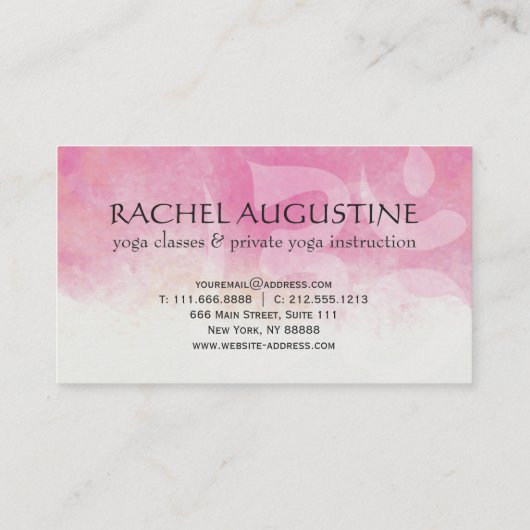 エレガントなヨガ 人間アルファベット文字 オームシンボル 名刺 (裏面)