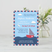 エレガントなヨットの航海のなベビーシャワーのパーティー 招待状 (スタンド正面)