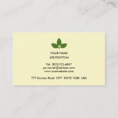 エレガントなライトイエローグリーン＆スカイブルー 名刺 (裏面)