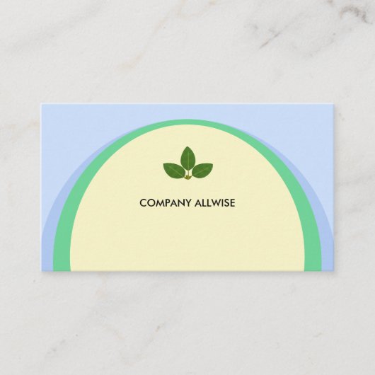 エレガントなライトイエローグリーン＆スカイブルー 名刺 (正面)