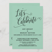 エレガントなライトグリーンのみの受付をしよう 招待状 (正面/裏面)
