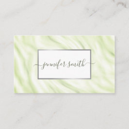 エレガントなライトグリーンの大理石フレーム おしゃれでかわいい 名刺