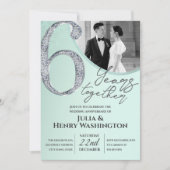 エレガントなライトグリーン結婚記念日 招待状 (正面)