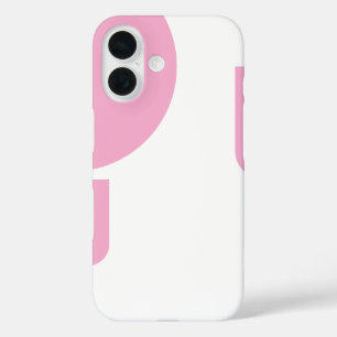 エレガントなライトピンクのシェイプ オン ソリッドホワイト iPhone 16ケース