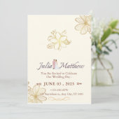 エレガントなライトブラウンの写真コラージュ結婚式招待状 招待状 (スタンド正面)