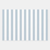 エレガントなライトブルーとホワイトのストライプ柄 ラッピングペーパーシート (正面)