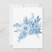 エレガントなライトブルーとホワイトの花模様のホテルの詳細 招待状 (裏面)