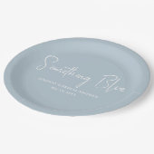 エレガントなライトブルーのブライダルシャワー ペーパープレート (アングル)