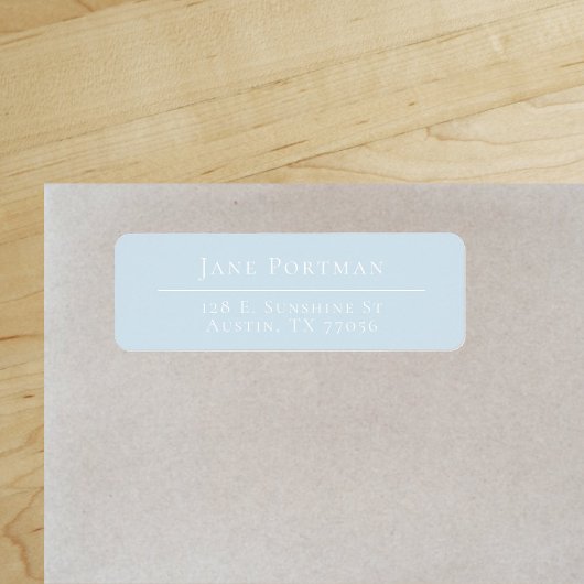 エレガントなライトブルーの返送先住所 ラベル