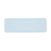 エレガントなライトブルーの返送先住所 ラベル (正面)