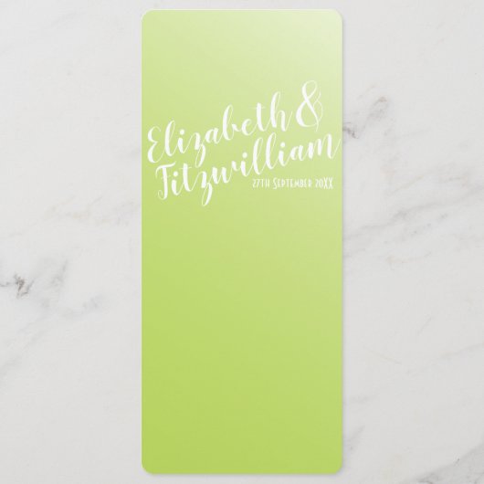 エレガントなライムグリーンオンブレメニュー メニュー (裏面)