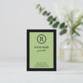 エレガントなライム及び黒いモノグラムのプロフィールカード 名刺 (スタンド正面)