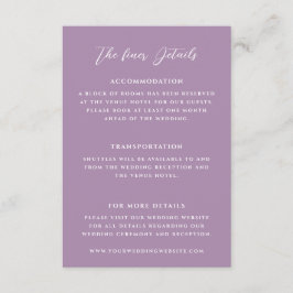 エレガントなライラックのウェディング詳細 エンクロージャーカード