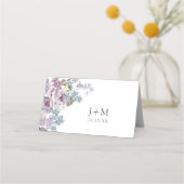 エレガントなライラックの結婚式 プレイスカード (裏面)
