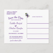 エレガントなライラックの花 ウェディング セーブ・ザ・デート 案内ポストカード (裏面)