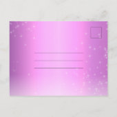 エレガントなライラックパープルのキンチェアニエラ・セーブ・ザ・デート ポストカード (裏面)