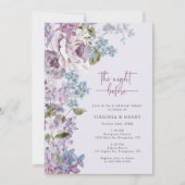 エレガントなライラック 前夜の彩り豊かなリハーサルディナー 招待状 (正面)