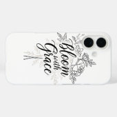 エレガントなラインアートの花のタイポグラフィ Case-Mate iPhoneケース (裏面 (横))