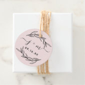 エレガントなラウレルの葉のスクリプトイニシャル結婚式 フェイバータグ (インサイチュ)