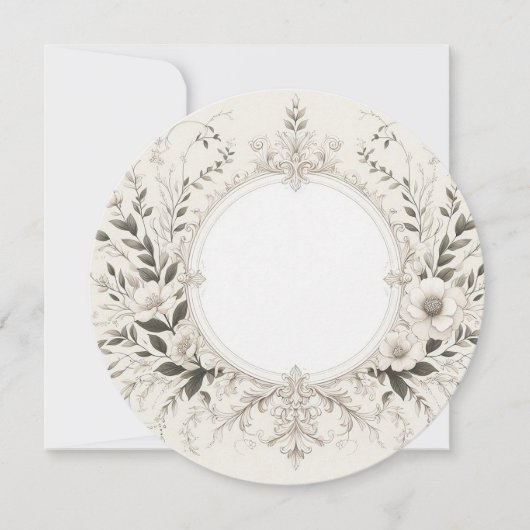 エレガントなラウンドフレーム 招待状 (正面)
