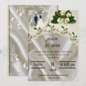 エレガントなラグジュアリー結婚式招待状 | 編集可能なテンプレート セーブザデート (正面/裏面)