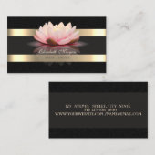 エレガントなラグジュアリー ゴールドストライプ、ブラック 名刺 (正面/裏面)