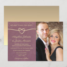 エレガントなラグジュアリー パープル ゴールド コンフェッティ ウェディング フォト